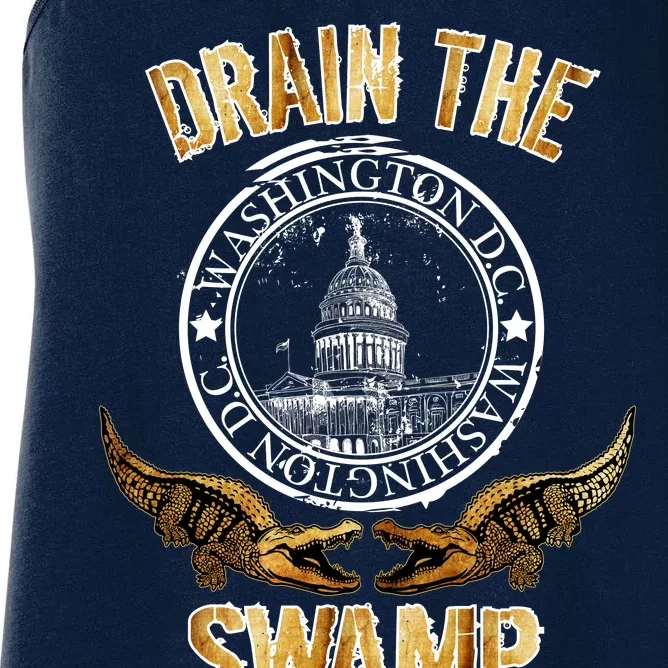 Drain The Swamp Washington DC Alligator Logo Trump Women's Racerback Tank