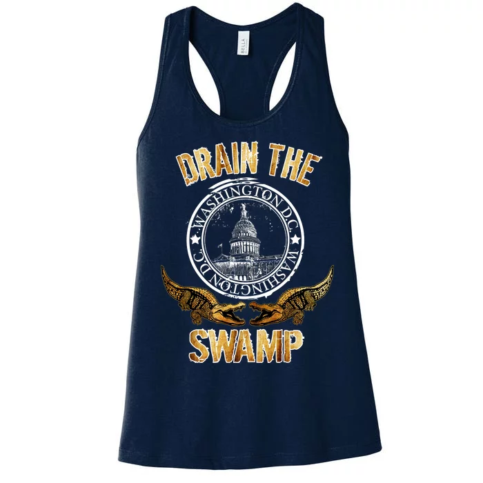 Drain The Swamp Washington DC Alligator Logo Trump Women's Racerback Tank