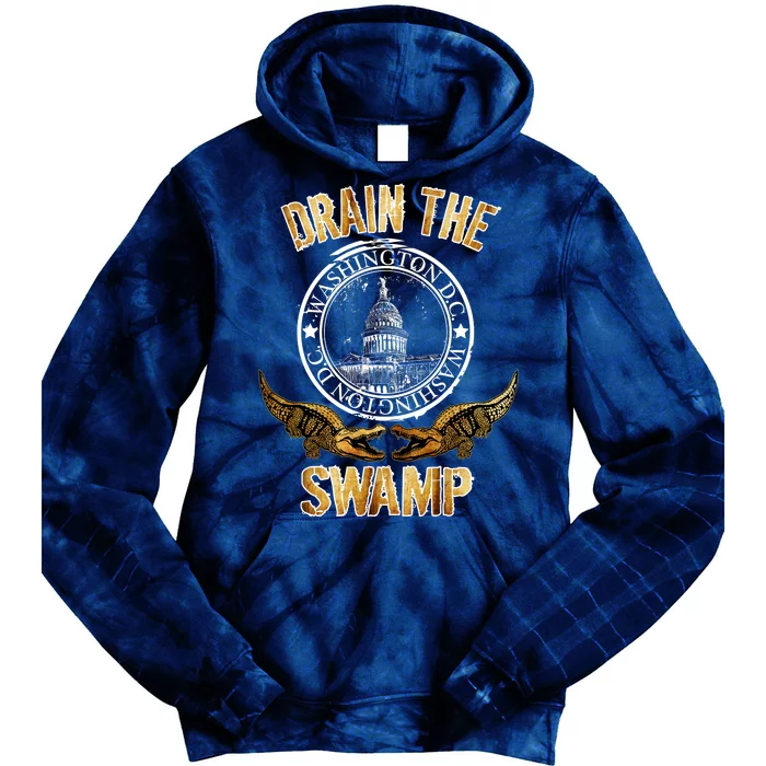 Drain The Swamp Washington DC Alligator Logo Trump Tie Dye Hoodie