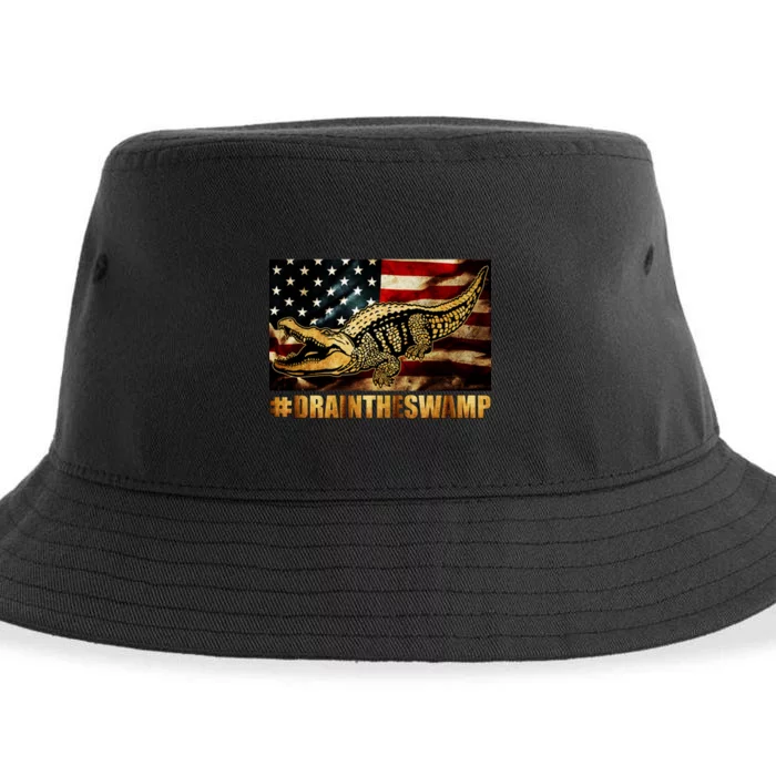 Drain The Swamp Washington DC Donald Trump President Sustainable Bucket Hat