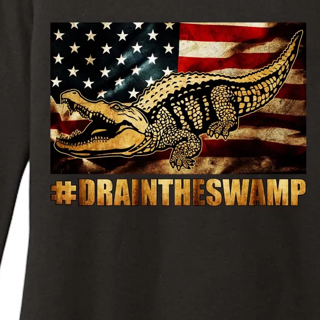 Drain The Swamp Washington DC Donald Trump President Womens CVC Long Sleeve Shirt