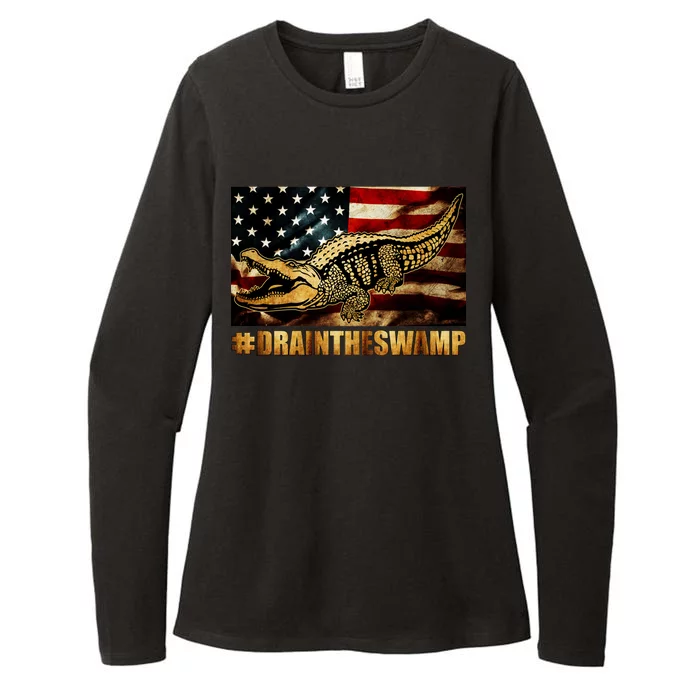 Drain The Swamp Washington DC Donald Trump President Womens CVC Long Sleeve Shirt