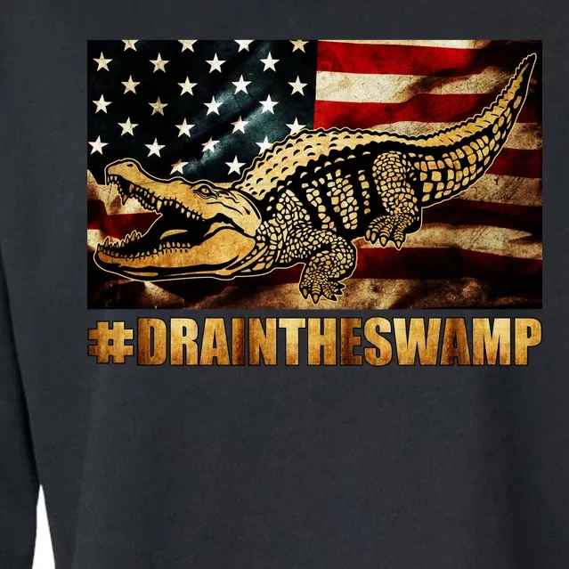 Drain The Swamp Washington DC Donald Trump President Cropped Pullover Crew