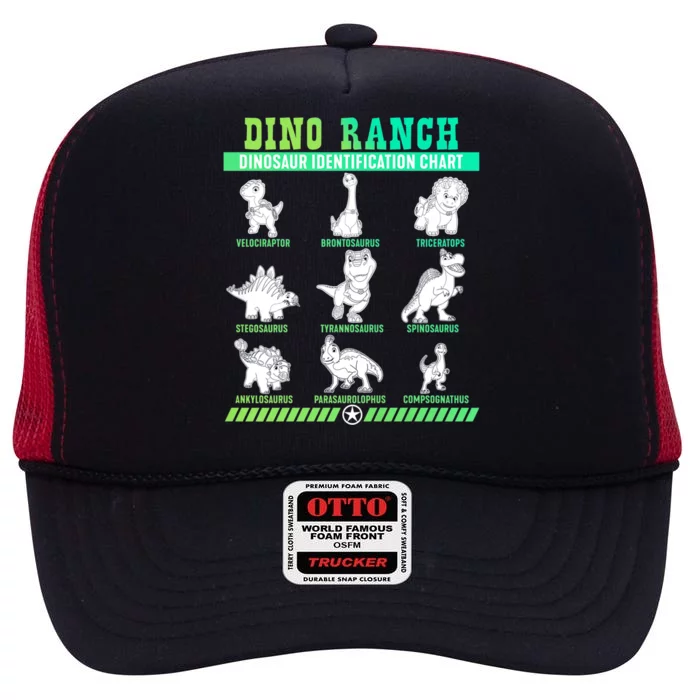 Dino Ranch Blitz Clover Tango Dinosaur Identification Chart High Crown Mesh Trucker Hat