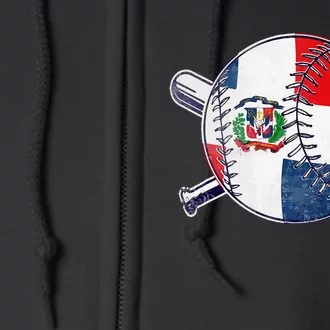 Dominican Republic Baseball Dominicana Full Zip Hoodie