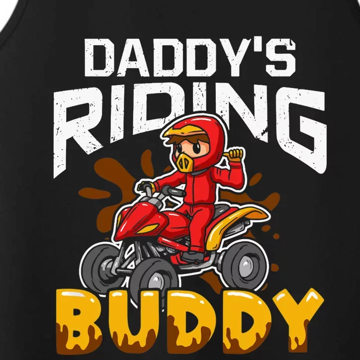 Daddy's Riding Buddy Funny ATV 4Wheeler Quad Biker Performance Tank