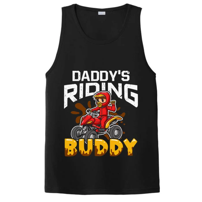 Daddy's Riding Buddy Funny ATV 4Wheeler Quad Biker Performance Tank