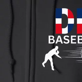 Dominican Republic Baseball Player Fastball Flag Sport Full Zip Hoodie