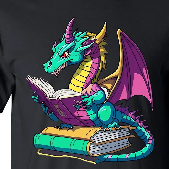 Dragon Reading Book Tall T-Shirt