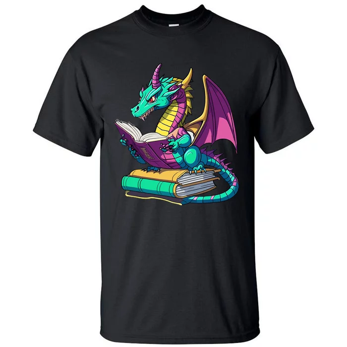 Dragon Reading Book Tall T-Shirt