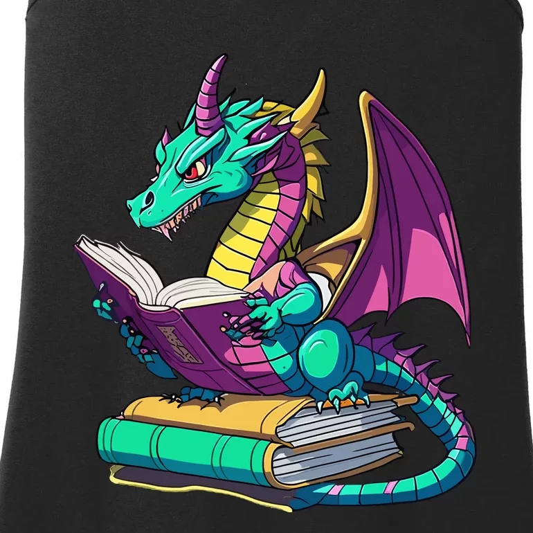 Dragon Reading Book Ladies Essential Tank