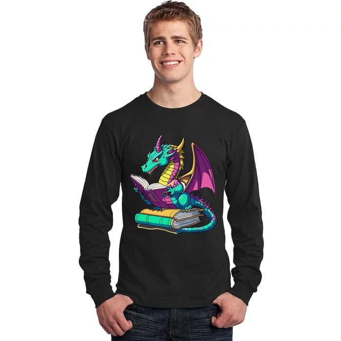 Dragon Reading Book Tall Long Sleeve T-Shirt