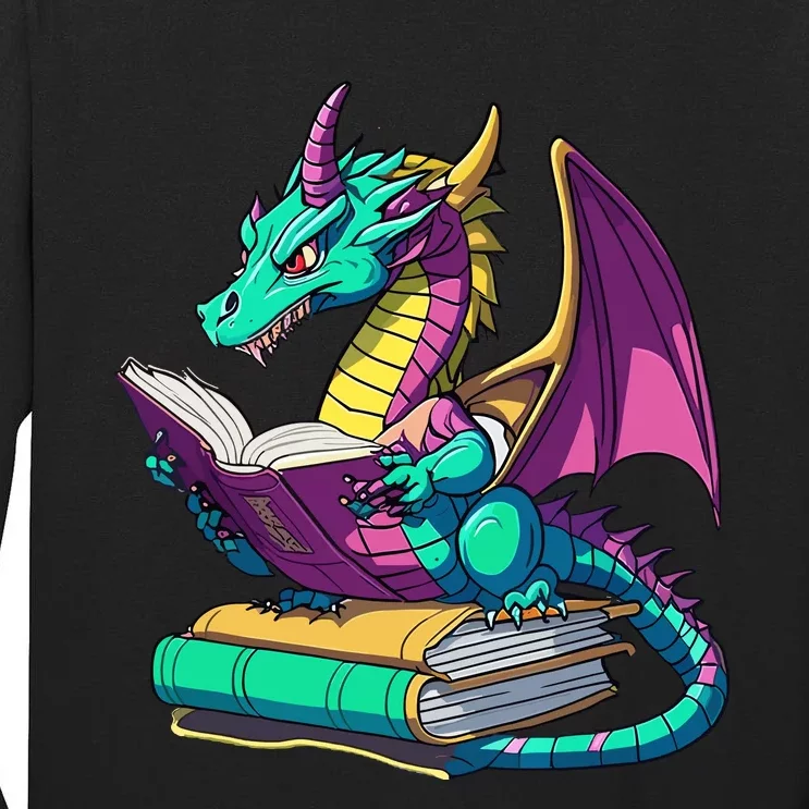 Dragon Reading Book Tall Long Sleeve T-Shirt