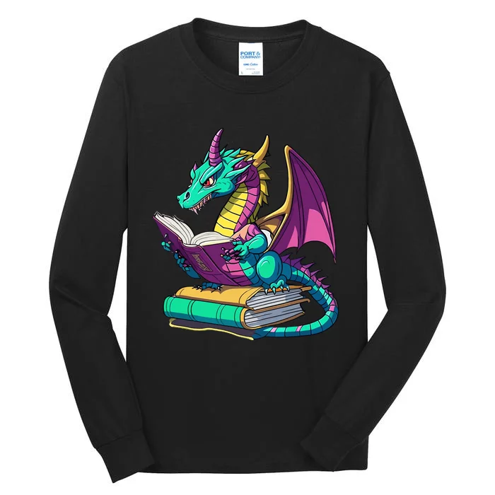 Dragon Reading Book Tall Long Sleeve T-Shirt