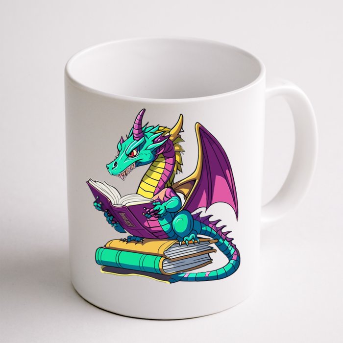 Dragon Reading Book Front & Back Coffee Mug