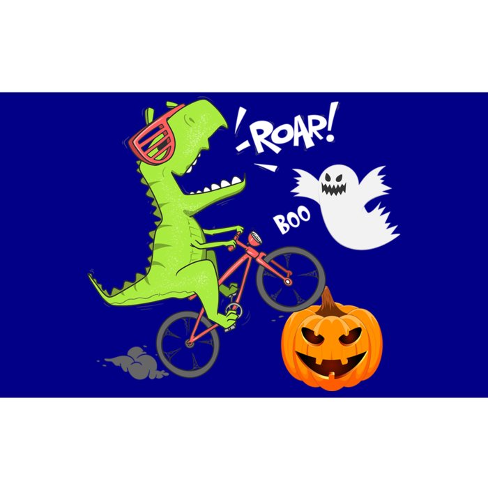 Dinosaur Riding Bicycle Funny Halloween Pumpkin Dinosaur Gift Bumper Sticker