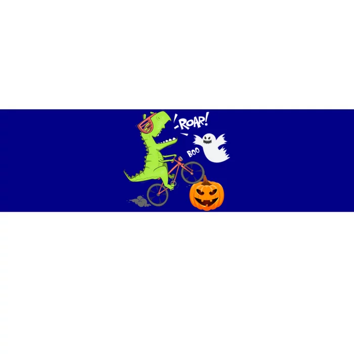 Dinosaur Riding Bicycle Funny Halloween Pumpkin Dinosaur Gift Bumper Sticker