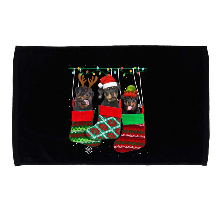 Dog Rottweiler Christmas Socks Funny Xmas Pajama Pet Puppy Great Gift Microfiber Hand Towel