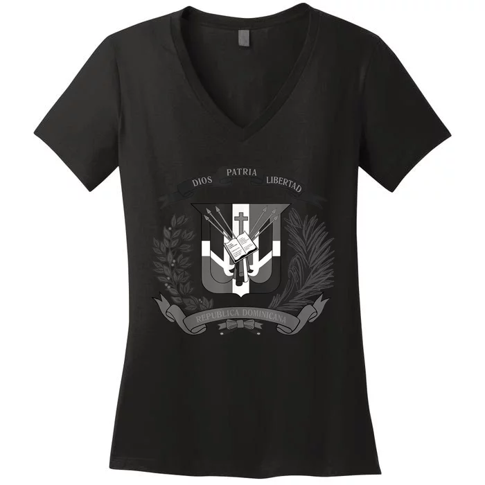 Dominican Republic Coat Of Arms Women's V-Neck T-Shirt