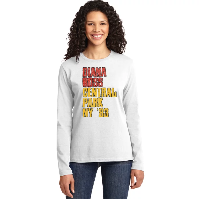 Diana Ross Central Park 1983 Ladies Long Sleeve Shirt