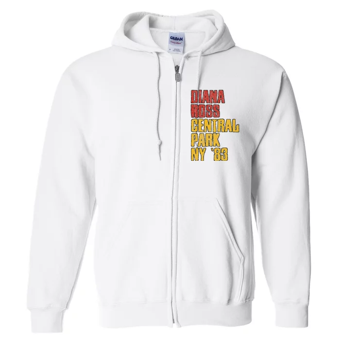 Diana Ross Central Park 1983 Full Zip Hoodie