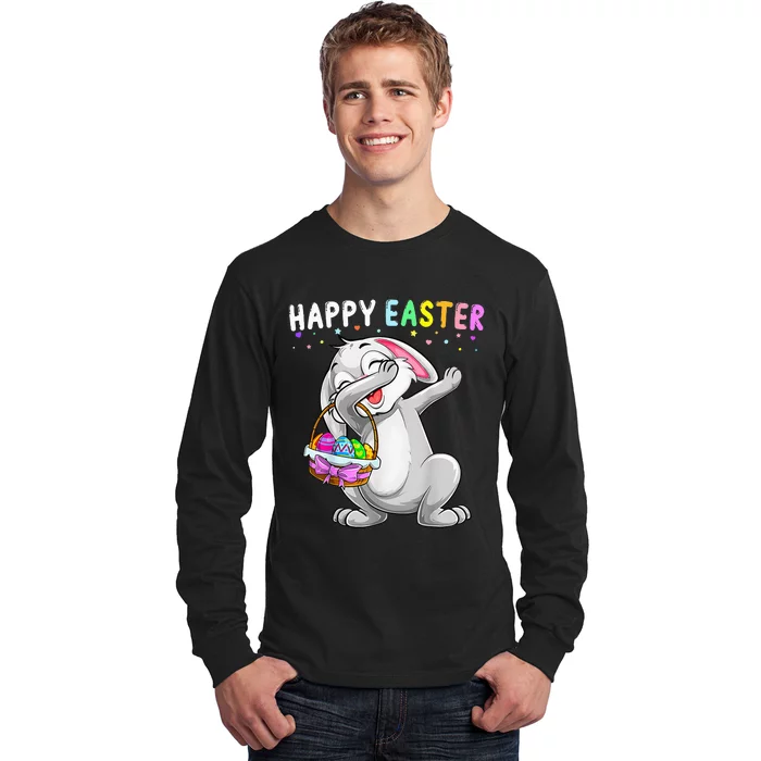 Dabbing Rabbit Cute Bunny Egg Hunt Easter Day Long Sleeve Shirt