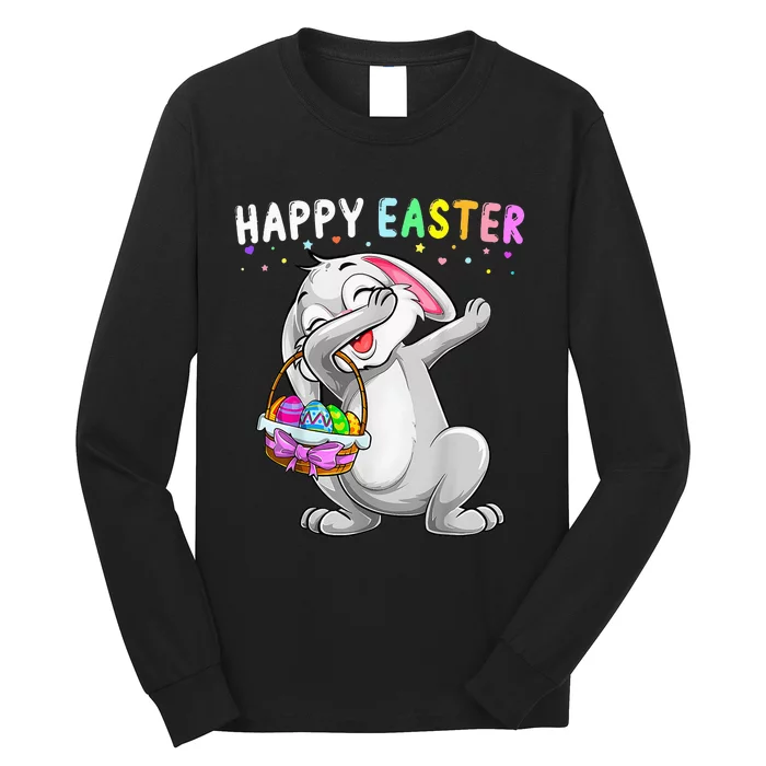 Dabbing Rabbit Cute Bunny Egg Hunt Easter Day Long Sleeve Shirt