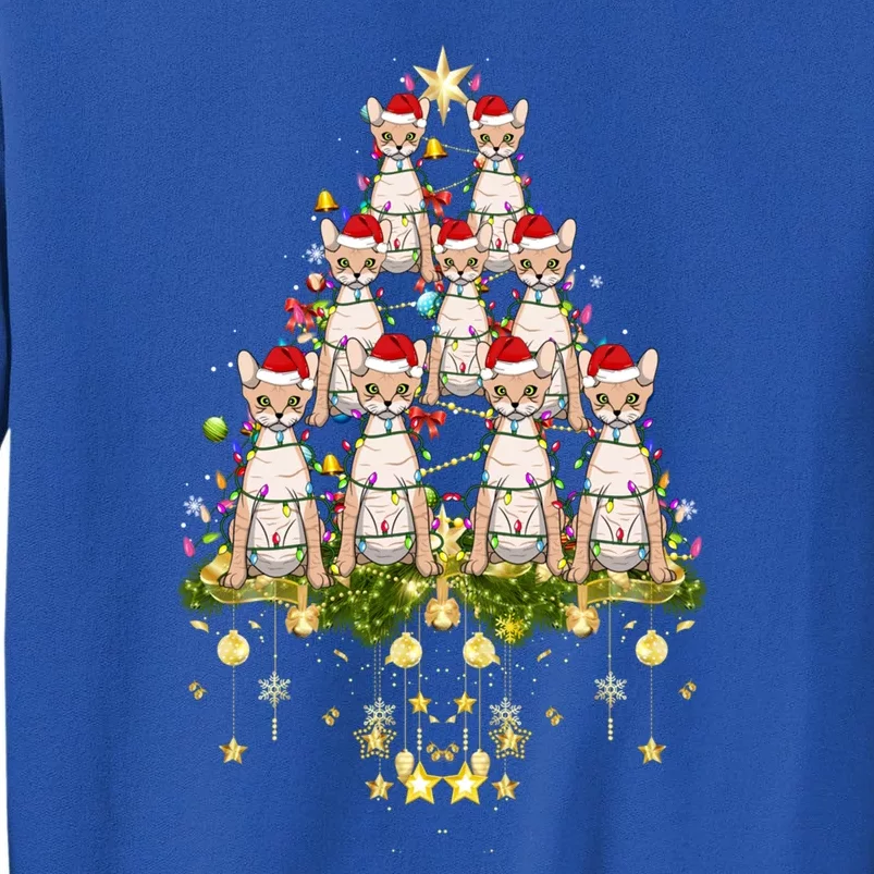 Devon Rex Cat Christmas Tree Lights Funny Xmas Lover Cute Gift Sweatshirt