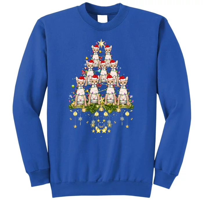 Devon Rex Cat Christmas Tree Lights Funny Xmas Lover Cute Gift Sweatshirt