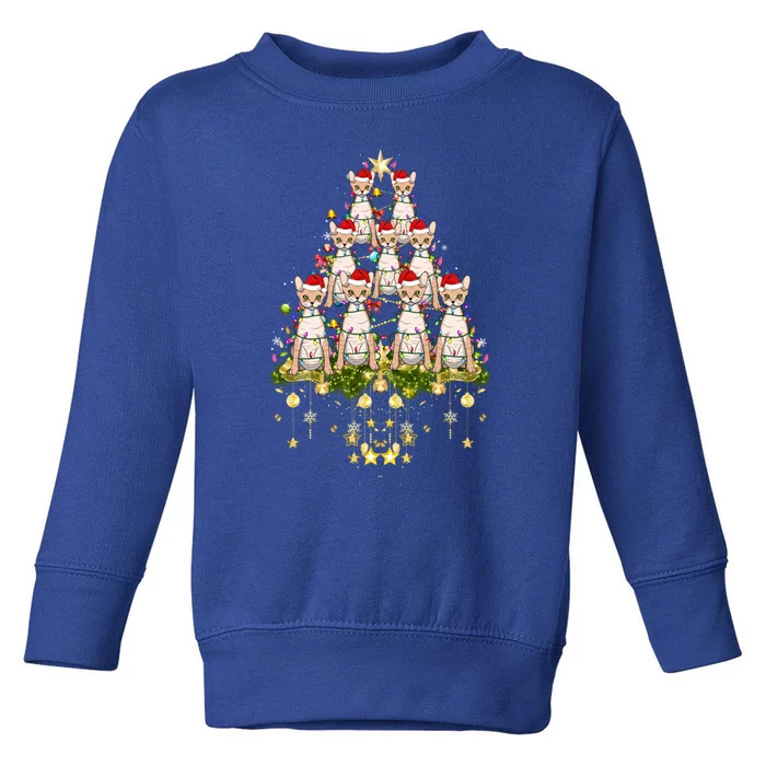 Devon Rex Cat Christmas Tree Lights Funny Xmas Lover Cute Gift Toddler Sweatshirt