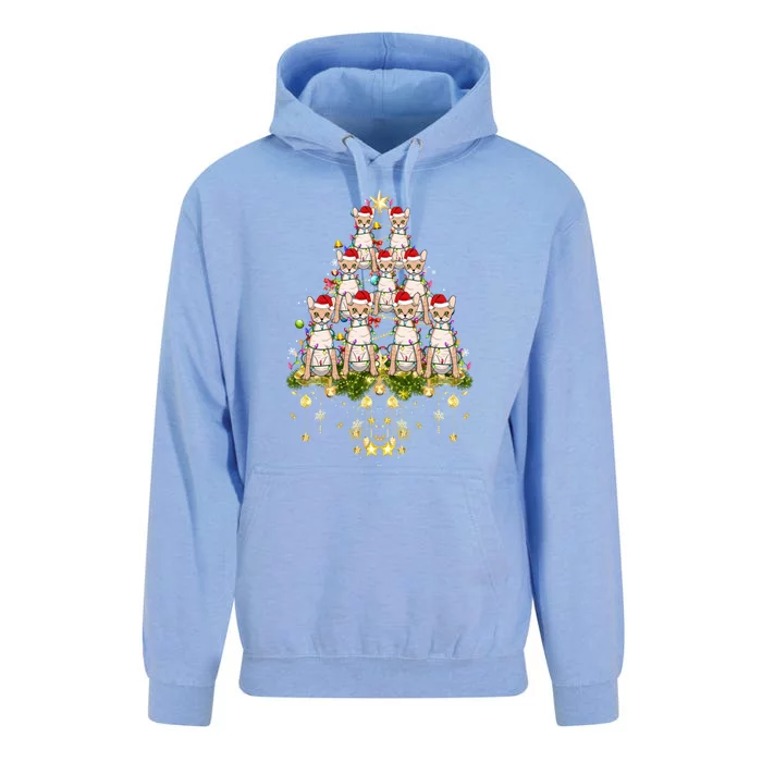 Devon Rex Cat Christmas Tree Lights Funny Xmas Lover Cute Gift Unisex Surf Hoodie