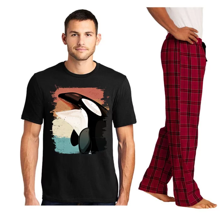 Distressed Retro Colors Orca Killer Whale Pajama Set