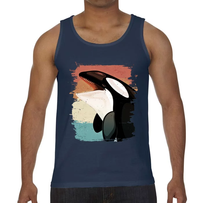 Distressed Retro Colors Orca Killer Whale Comfort Colors® Tank Top