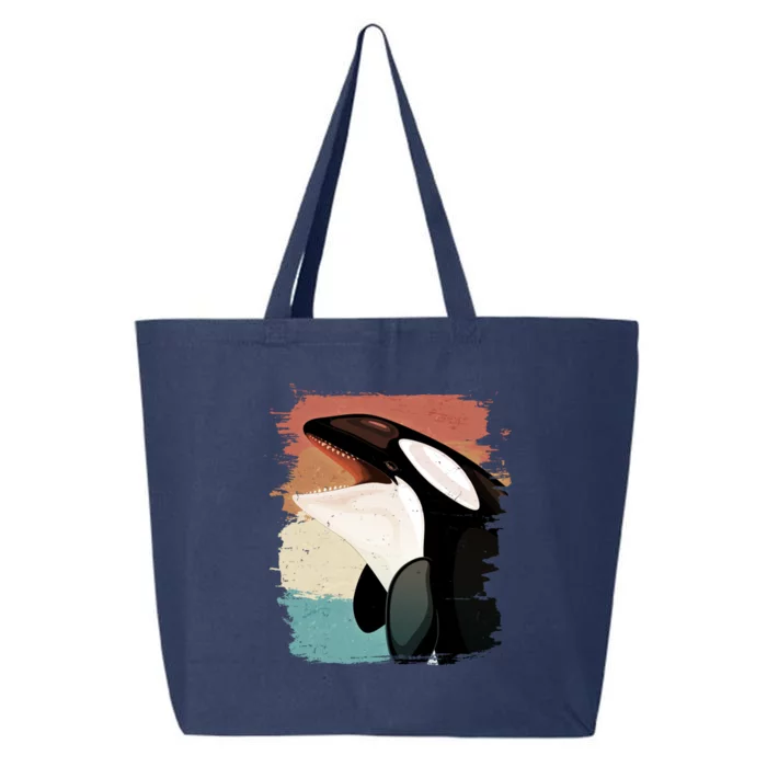 Distressed Retro Colors Orca Killer Whale 25L Jumbo Tote