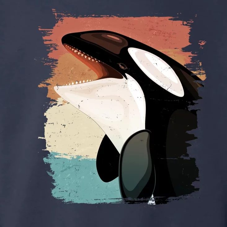 Distressed Retro Colors Orca Killer Whale Toddler Hoodie