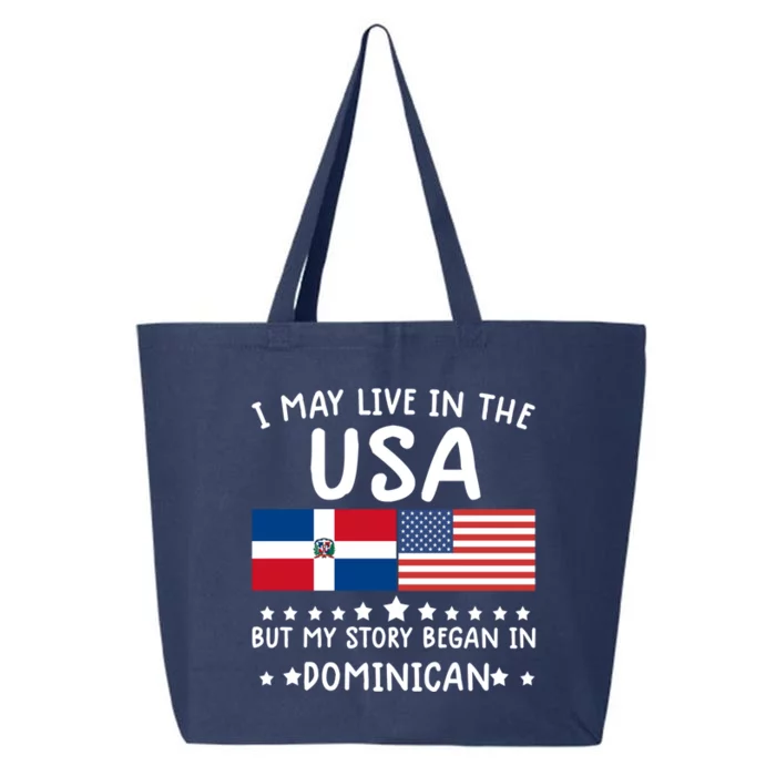 Dominican Roots Cute Gift Half American Flag Dominicaflag Tee Gift 25L Jumbo Tote