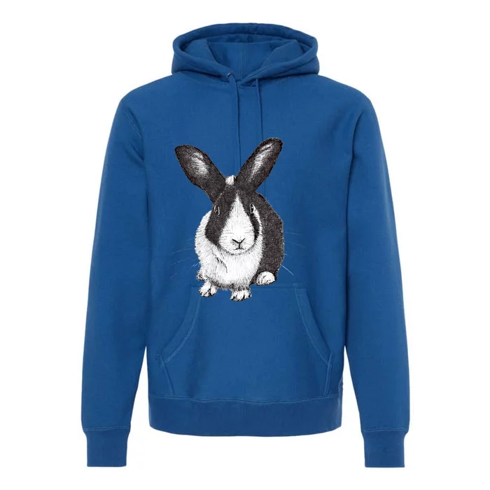 Dutch Rabbit Cute Bunny Sketch Funny Gift Premium Hoodie