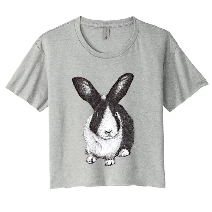 Dutch Rabbit Cute Bunny Sketch Funny Gift Women's Crop Top Tee