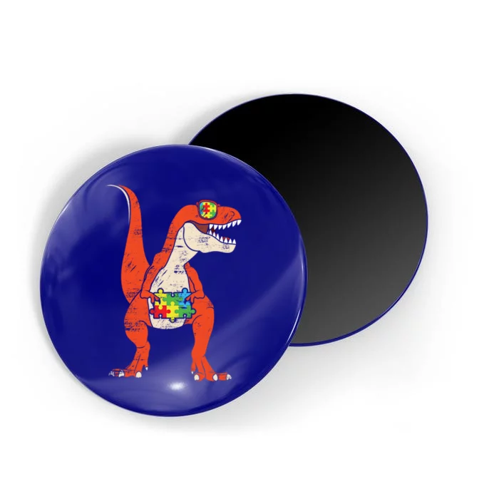 Dinosaur Raptor Colorful Puzzle Autism Awareness Great Gift Magnet