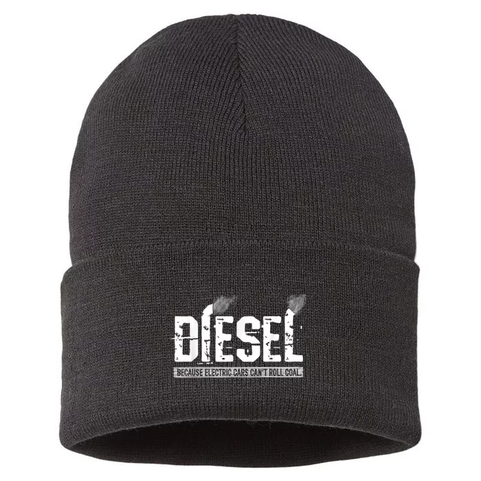 Diesel Rolling Coal Funny Gift Sustainable Knit Beanie