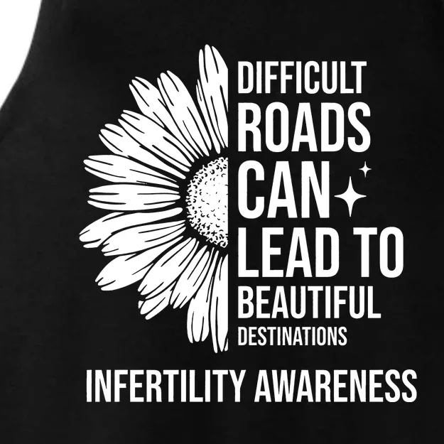 Difficult Roads Can Lead To Beautiful Destinations Infertility Awareness Ladies Tri-Blend Wicking Tank