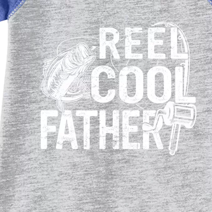 Distressed Reel Cool Father Fishing Fathers Day Meaningful Gift Infant Baby Jersey Bodysuit