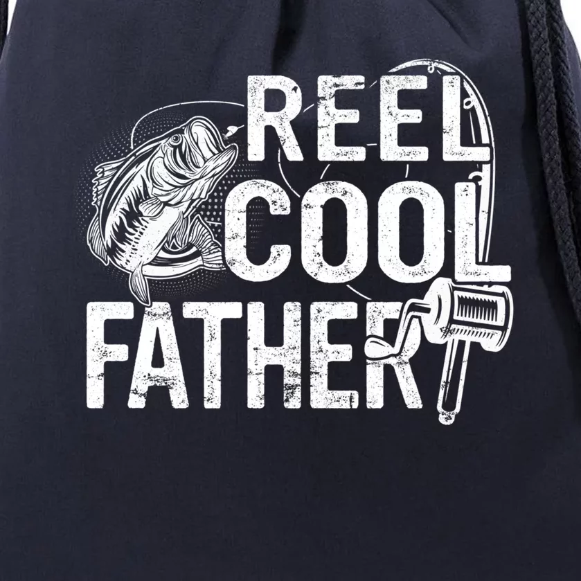 Distressed Reel Cool Father Fishing Fathers Day Meaningful Gift Drawstring Bag