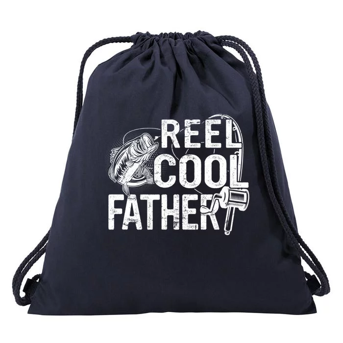 Distressed Reel Cool Father Fishing Fathers Day Meaningful Gift Drawstring Bag