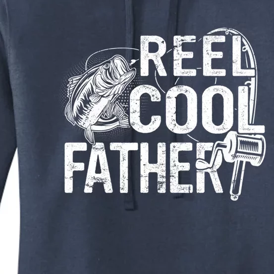 Distressed Reel Cool Father Fishing Fathers Day Meaningful Gift Women's Pullover Hoodie