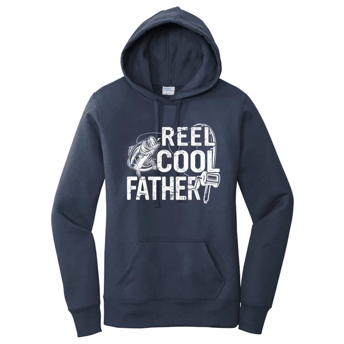 Distressed Reel Cool Father Fishing Fathers Day Meaningful Gift Women's Pullover Hoodie