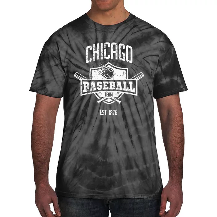 Distressed Retro Cub Fan Party Design Tie-Dye T-Shirt