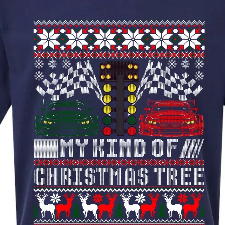 Drag Racing Christmas Tree Race Car Ugly Sweater Gift Sueded Cloud Jersey T-Shirt