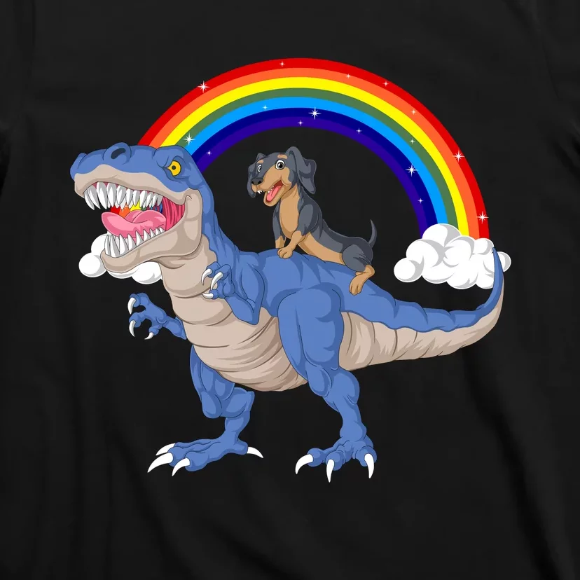 Dachshund Riding Dinosaur T-Shirt