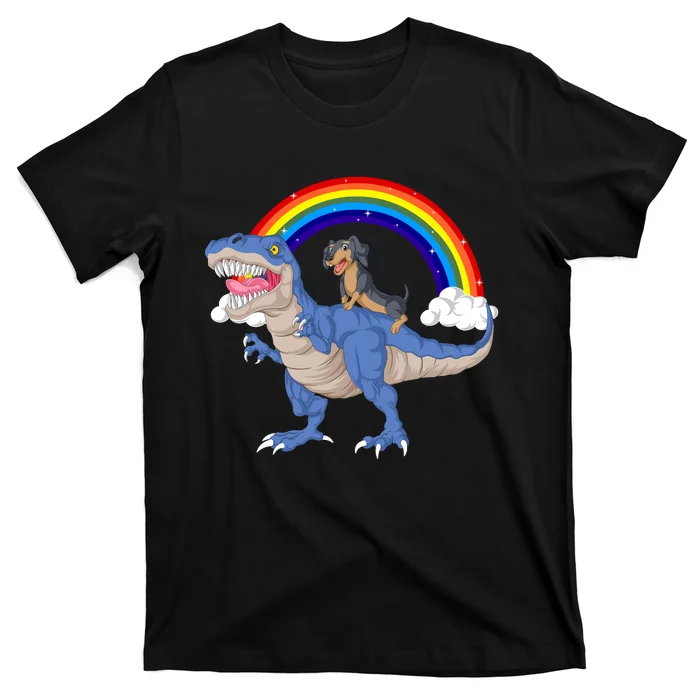 Dachshund Riding Dinosaur T-Shirt